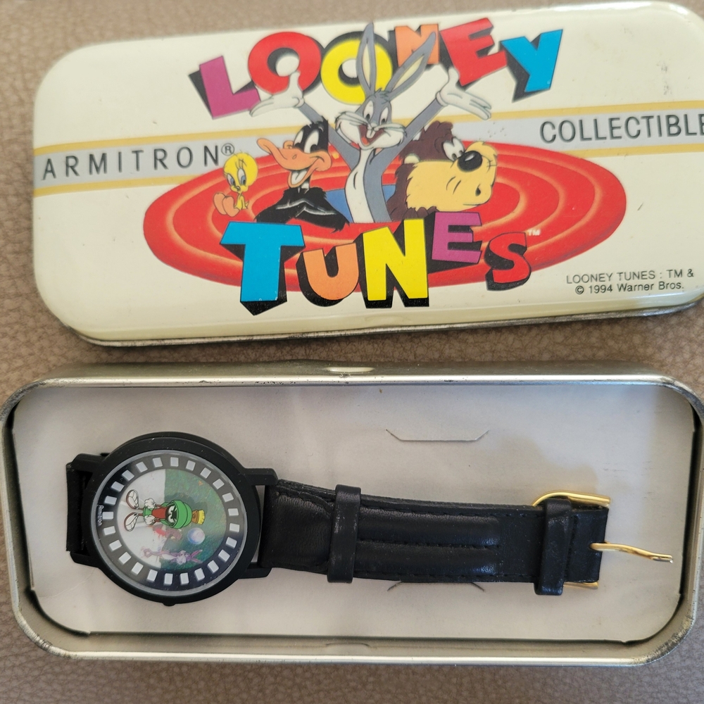 Armitron Black Analog Watch with Looney Tunes Design